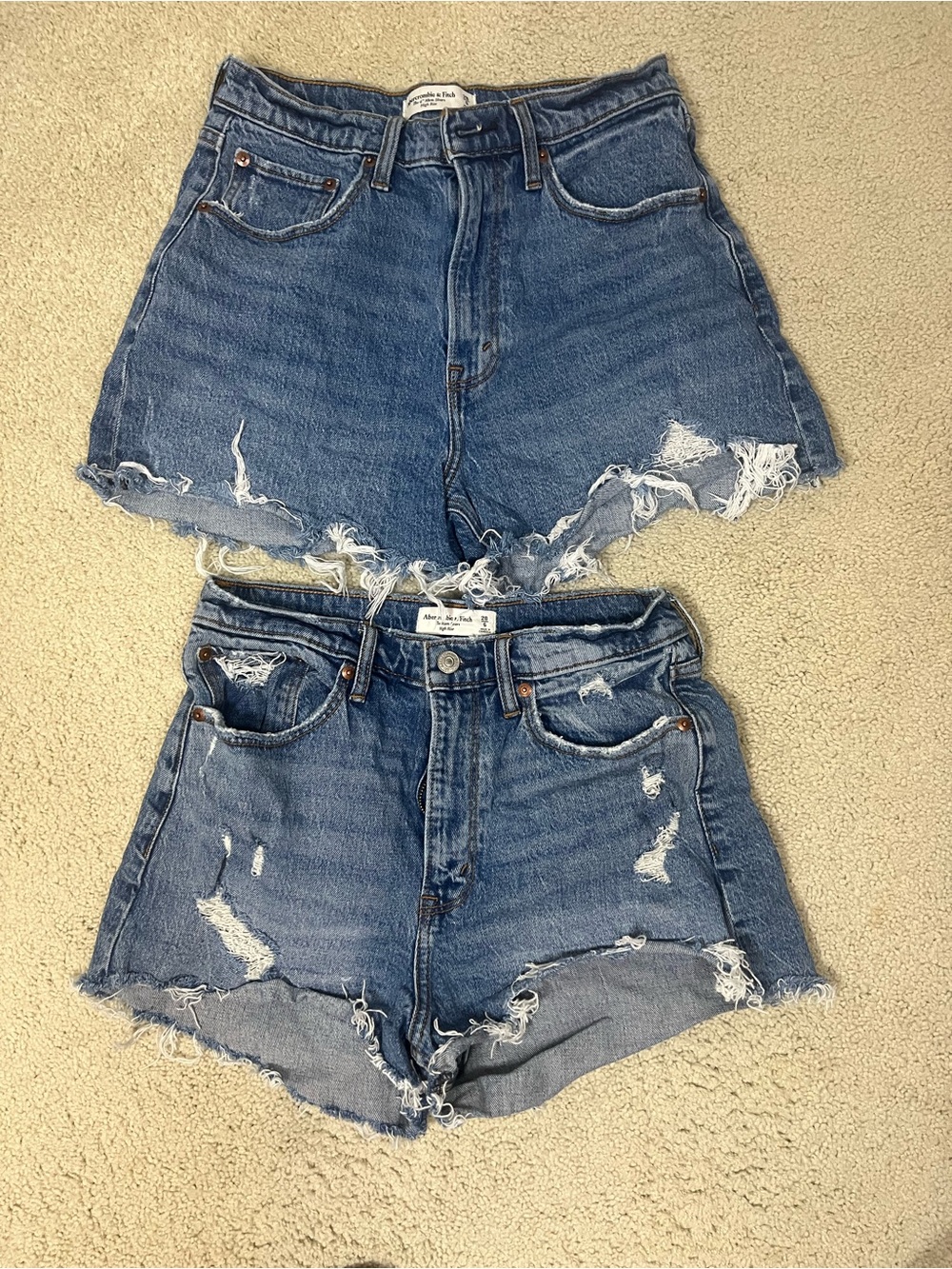 High-Rise Denim Shorts - Blue Size 6